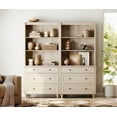 thumbnail image 2 of WAMPAT 72" Bookshelf with 3 Drawers, Tall Bookcase Large Display Book Case Shelf with 3 Tier Open Book Shelves，Library Wooden Bookshelves for Living Room,Office, Bedroom, Beige (2PCS), 2 of 8