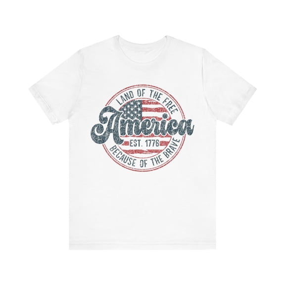 Land of the Free Because of the Brave America 1776 4th of July T-Shirt