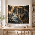 thumbnail image 5 of Wolf with Waterfall in Misty Forest Majestic Digital Art for Wildlife Fans Animal Kingdom Art Housewarming Gift Tapestry Wall Hanging for Bedroom and Living Room, 5 of 7