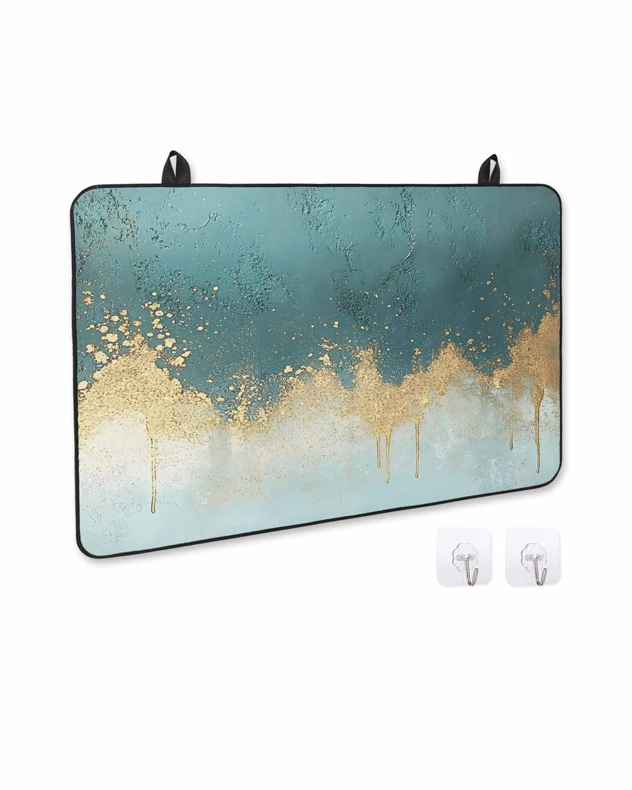 nqOlkjepod Large Induction Cooktop Protector Mat 24"x21", Modern Teal Turquoise Stove Top Covers for Electric Stove, Abstract Oil Painting Minimalist Art Stove Burner Cover Mats Stove Cover