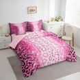 thumbnail image 3 of jejeloiu Leopard Pattern 7-Piece Bedding Comforter Set,Modern Cheetah Print King Bedding Sets,Pink Bling Print Bed Sheets For Girl Teens,Microfiber Bedroom Decor Reversible, 3 of 8