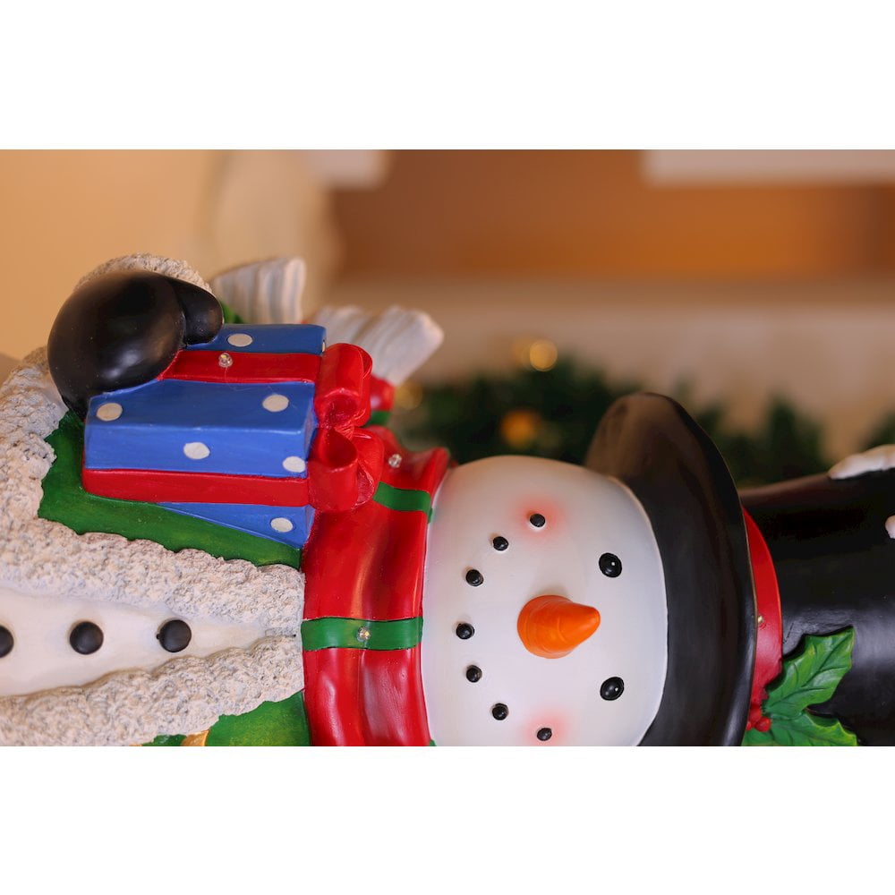 Hi-Line Gift Ltd. Snowman Statue with LED Lights Lighted Christmas Decor Battery Operated