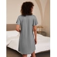 thumbnail image 5 of Ekouaer 2 Pack Nightgowns for Women Flare Short Sleeve Sleepshirt V Neck Sleepwear Pajama Dress, 5 of 6