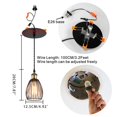 thumbnail image 2 of KAYYELAMP 2 Pcs Recessed Retrofit Pendant Conversion Kit E26 Power Connector 3.2 Ft Adjusted Cord Bronze Base Mini Cage Shade Vintage Hanging Light, 2 of 5