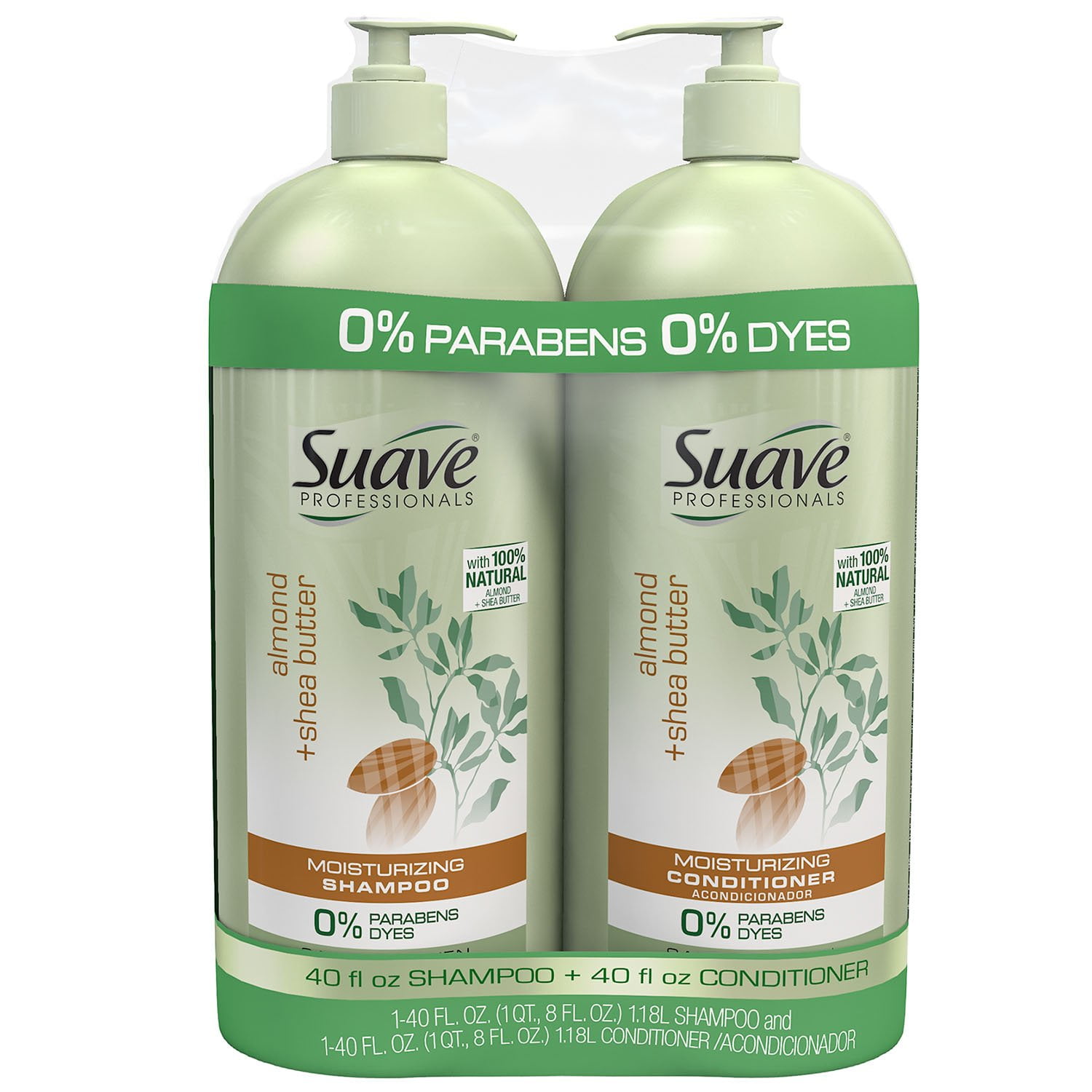 ledningsfri mad Analytisk Suave Pro Almond & Shea Butter Shampoo & Conditioner (40 fl.oz., 2 Pack) -  Walmart.com