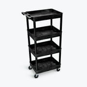 Luxor STC1111-B 12 x 28 x 19 in. Tub Shelf Cart with 4 Shelves - Black