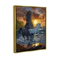 thumbnail image 4 of Stupell Industries Unicorns on Beach Fairy Tales & Fantasy Painting Gold Floater Framed Canvas Art Print Wall Art, 25 x 31, 4 of 10