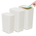 thumbnail image 1 of Juego de cubos de basura N. NETDOT, paquete de 3 con tapa, 2 x 15 litros para cocina y 1 baño de 10 litros, 1 of 6