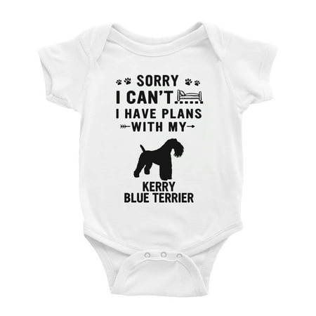 

Sorry I Can t I Have Plans With My Kerry Blue Terrier Love Pet Dog Cute Baby Bodysuit Baby Clothes (White 18-24 Months)