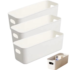 Multi-purpose small storage boxes, Storing phone cases, socks, stationery,small items. PP plastic,Organizer and Storage for Sinks,Bathroom, Bedrooms, Vanity tablesKitchens.10.5x 3.9x 3.5 Inch (3)