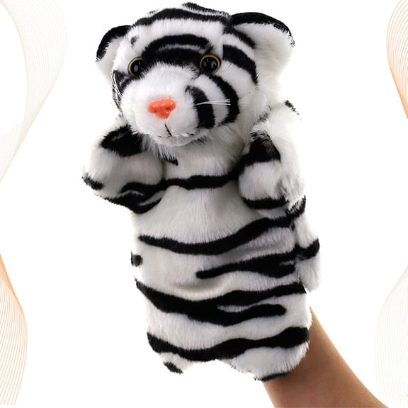 LOLIPPYY Plush Tiger Hand Puppet Toy for Kids Interactive Play - 1 Piece Animal Puppet