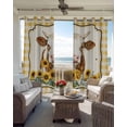 thumbnail image 6 of Yak Sunflowers Blackout Curtains for Bedroom Living Room Darkening Curtains 84 Inch Length 2 Panels Set Yellow Floral Checkered Elegant Pastoral Rustic Window Curtain Window Treatment Drapes 52"x84", 6 of 9