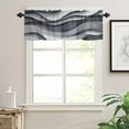 thumbnail image 3 of Hokiten Rod Pocket Curtain Valance, Black Gray Ombre Farmhouse Window Valance for Living Room, Bedroom, Kitchen Modern Abstract Moire Art Geometric 54"W x 18"L, 3 of 8