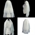 thumbnail image 2 of White Bridal Veil with Beadwork Design and Hair Comb for Wedding Ceremony and Special Occasion Bride Photography, 2 of 4