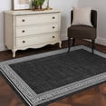 thumbnail image 4 of Black Retro Greek Key Large Area Rugs for Bedroom Living Room, Soft Non Slip Carpet Bedside Rug, Greece Ancient Rustic Geometric Rectangular Floor Cover Kitchen Accent Rug 3'x5' for Office, 4 of 9