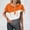 Orange, variant on Giftesty Blouses for Women Dressy Casual Women's V-Neck Hollow Out Recreational Short Sleeve Tops Blouse