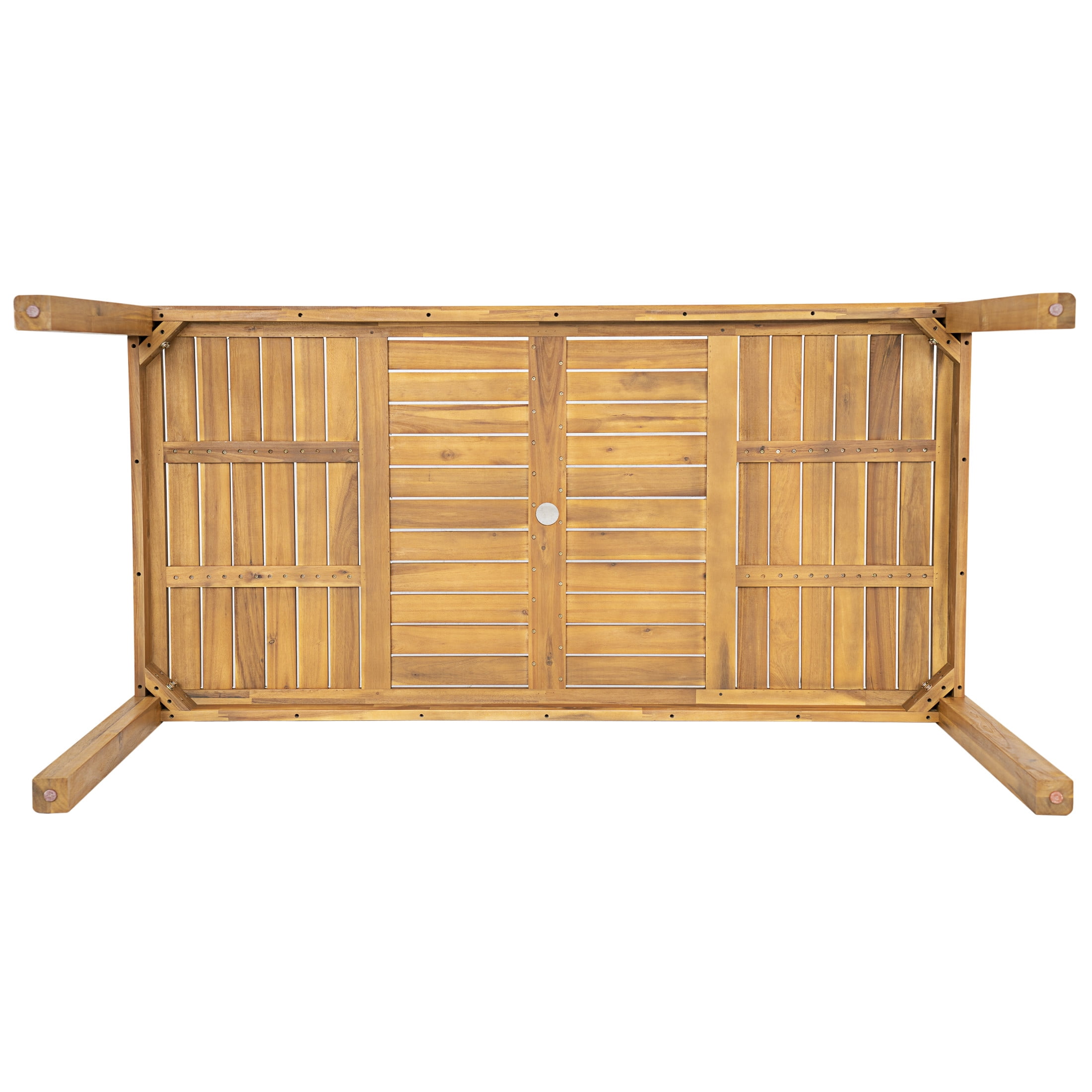 Christopher Knight Home 69" Outdoor Acacia Wood Rectangular Dining Table with Umbrella Hole, Teak