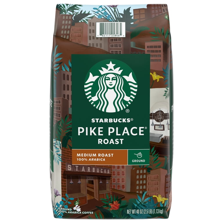 Starbucks Pike Place Medium Roast Ground Coffee, 40 Ounce, Smooth