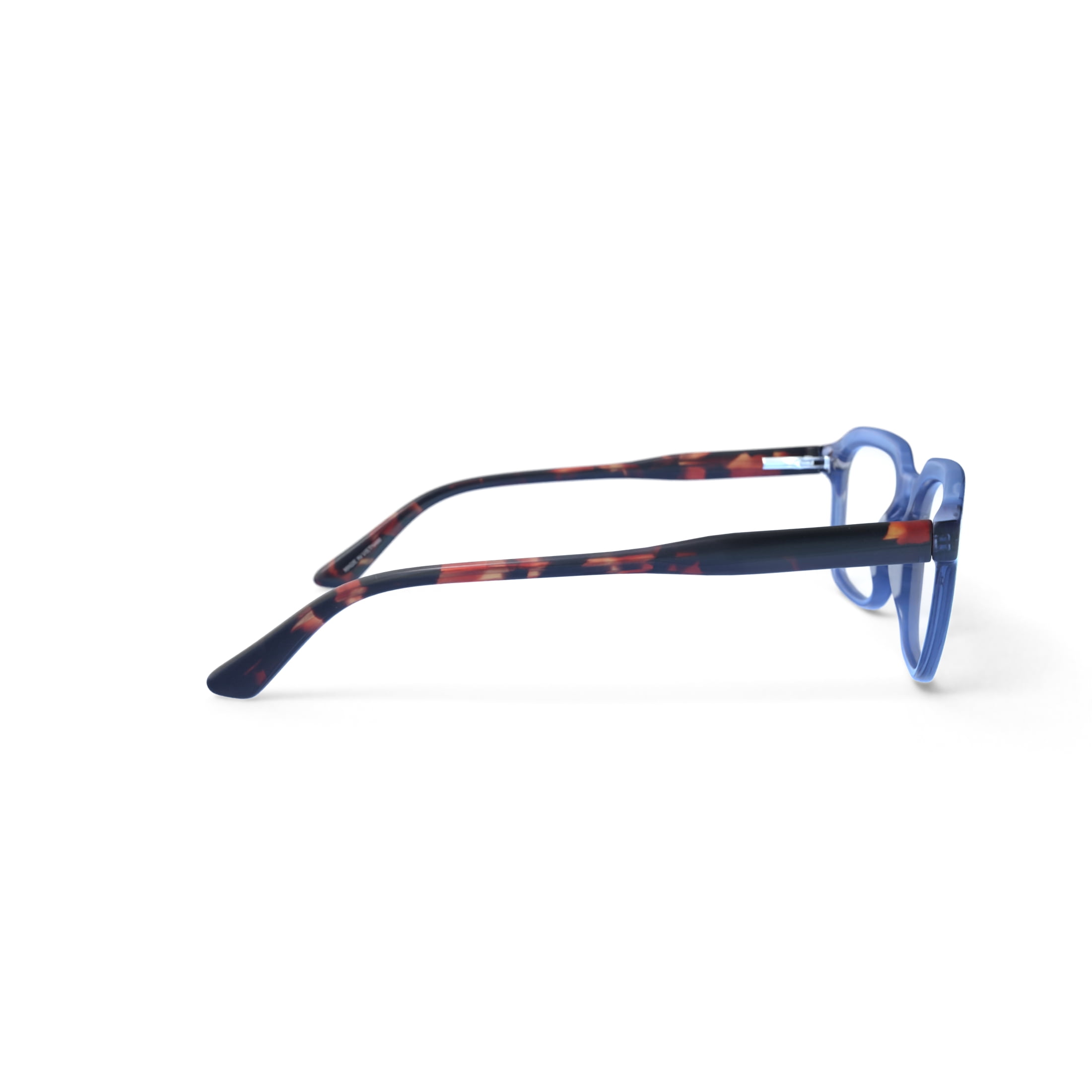 Men's Geometric AVERY Rx'ble Eyeglasses with Case, Blue Tortoise