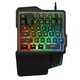 thumbnail image 1 of Teclado de juego portátil y ligero de una mano Conexión USB de cable Diseño de 35 teclas Almohadilla de goma suave antideslizante Teclas talladas con rayos, 1 of 6