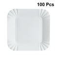 thumbnail image 3 of SHISUYAN 100pcs Disposable Paper Plates Square Storage Tableware Plate for Cake Dessert Fruits Snacks (White), 3 of 9