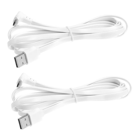 Carevas 2M6.6ft Charging Power Cable Fits for Arlo Pro, Arlo Pro 2, Arlo GO, Arlo Weatherproof IndoorOutdoor Flat Cable Aluminium Alloy Micro USB Cable ChargingPower Cord without Plug, 1 Pack (Whit