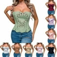thumbnail image 4 of ZQUUVOU Women's Court Lace Corset Tops Victorian Elegant Bustier with Underwire Support Themed Parties Tube Tops Khaki, 4 of 4