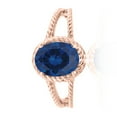 thumbnail image 2 of AoneJewelry 1.25 Carat Created Sapphire Oval Shape Ring In 10K Solid Rose, White & Yellow Gold, 2 of 5