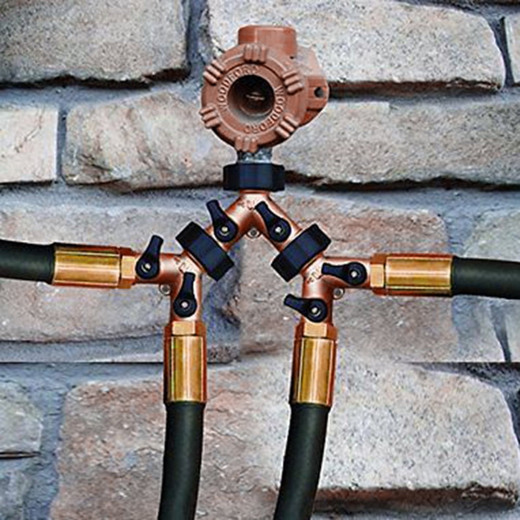 Garden Hose Y Connector Splitter Water 2 Way Tap Adapter Solid Brass