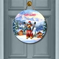 thumbnail image 2 of Hello Welcome Winter The Ski Airedale Terrier Snowy Day Round Wood Sign Dale Waterside Dog Lover Hanging Wall Home Decor - 13013, 2 of 5