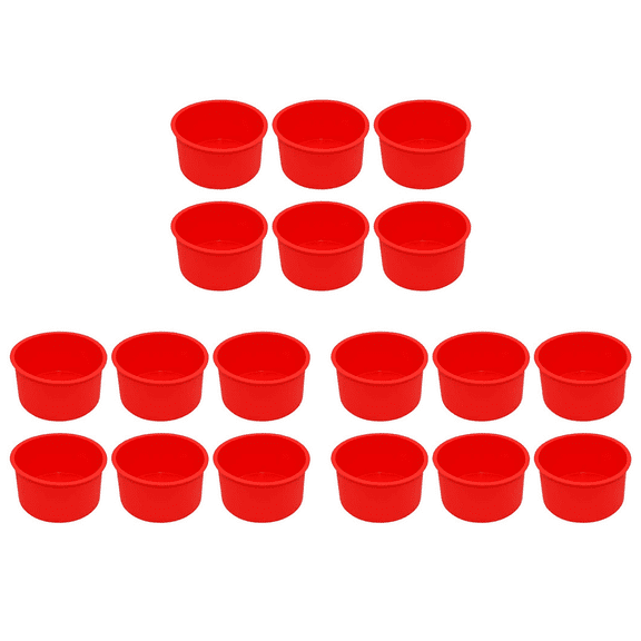 Silicone Mini Cake Molds 4 Inch Round Baking Pan Non-Stick Silicone Baking Mold Bakeware Pan Reusable Red, Set of 18