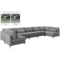 thumbnail image 2 of Meridian Furniture - Section Modulaire en Velours Gris Julia (7 Boîtes), 2 of 2