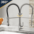 thumbnail image 2 of Zovajonia Kitchen Faucet Sink Pull Down Sprayer Single Lever Mixer Tap Brushed Nickel, 2 of 14
