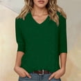 thumbnail image 2 of Lixiuxyad Women T-Shirt Women's Basic Crew Neck Short Sleeve Casual T Shirt Soft Comfortable Everyday Top Stylish Solid Color Tee For Ladies,Green, 2 of 5