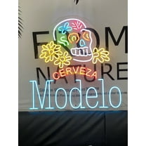 Queen Sense 24"x24" Cerveza Modelos Especial Sugar Skull LED Sign Light Wall Decor Party Night Lights Flex Neon Signs 124MECSFLED