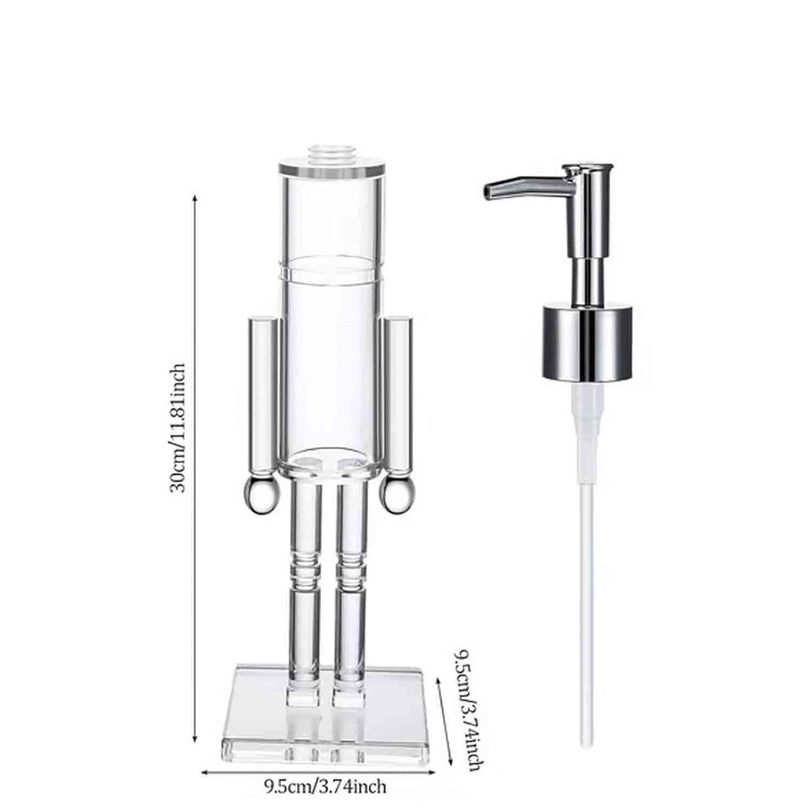 Nutcracker Soap Dispenser, Decorative Refillable Christmas Hand Soap Bottle, Transparent Acrylic Festive Wash Liquid Lotion Pump for Holiday Bathroom & Home Kitchen Accessories Decor Gifts 2PC