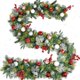 thumbnail image 2 of Guirnalda de Enredaderas de Navidad de 106 pulgadas Decoración Colgante Artificial | Adornos de bola electrochapados multicolor | Ratán plástico flexible | Estilo elegante con volantes | Decoración, 2 of 6