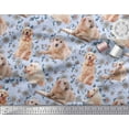 thumbnail image 3 of Soimoi Rayon Crepe Fabric Floral,Book & Golden Retriever Dog Print Fabric by Yard 46 Inch Wide, 3 of 3