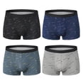 thumbnail image 3 of 4 Pieces European and American Size MEN'S FASHION Printed Boxer Underwear Comfortable Swimming Trunks Oversized Underwear Shorts, 3 of 9