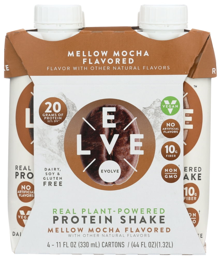 Evolve Mellow Mocha Protein Shake, One Pack Of 4 11 Fluid