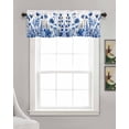 thumbnail image 3 of Blue Poppy Kitchen Valances for Windows Farmhouse Linen Window Valance Curtain for Living Room Window Treatment Botanical Flowers Spring Garden Valance Rod Pocket Topper Drape, 54 x 18 Inch, 3 of 6