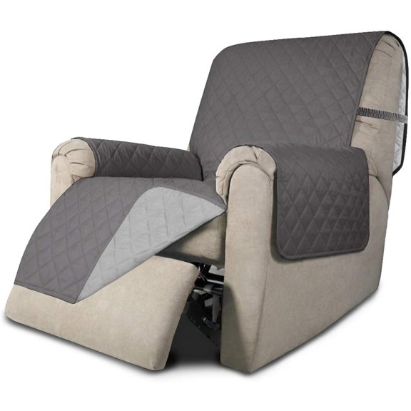 Easy-Going Reversible Polyester Recliner Cover, Light Gray