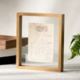 thumbnail image 4 of Tignapoo Double-Sided Wooden Glass Photo Frame with Leaf Design - 7 Inch Square (18x18 cm) in Natural Wood Tone for DIY Art and Home Decor, 4 of 6