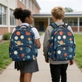 thumbnail image 4 of SEANATIVE Children's Backpack Stylish School Bag Book Bag with Laptop Compartment, Front Pocket & Side Pockets, for Kindergarten Elementary Middle School, Planet Pattern Dark Blue, 4 of 7