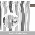 thumbnail image 6 of Grey Striped Kitchen Curtain Valances for Windows Farmhouse Short Curtains, Minimalist Farmhouse Stripe Rod Pocket Valance Curtain for Bedroom Cafe Living Room, 6 of 8