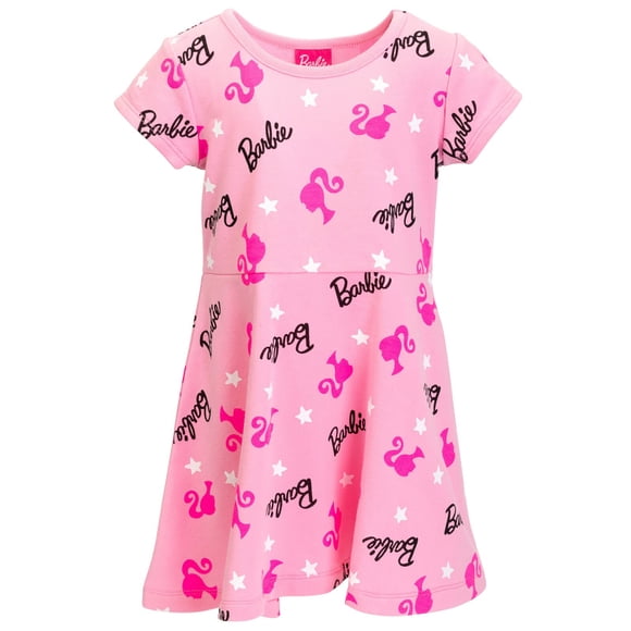 Vestido de skater para niñas pequeñas, de felpa francesa, rosa, 6-6X