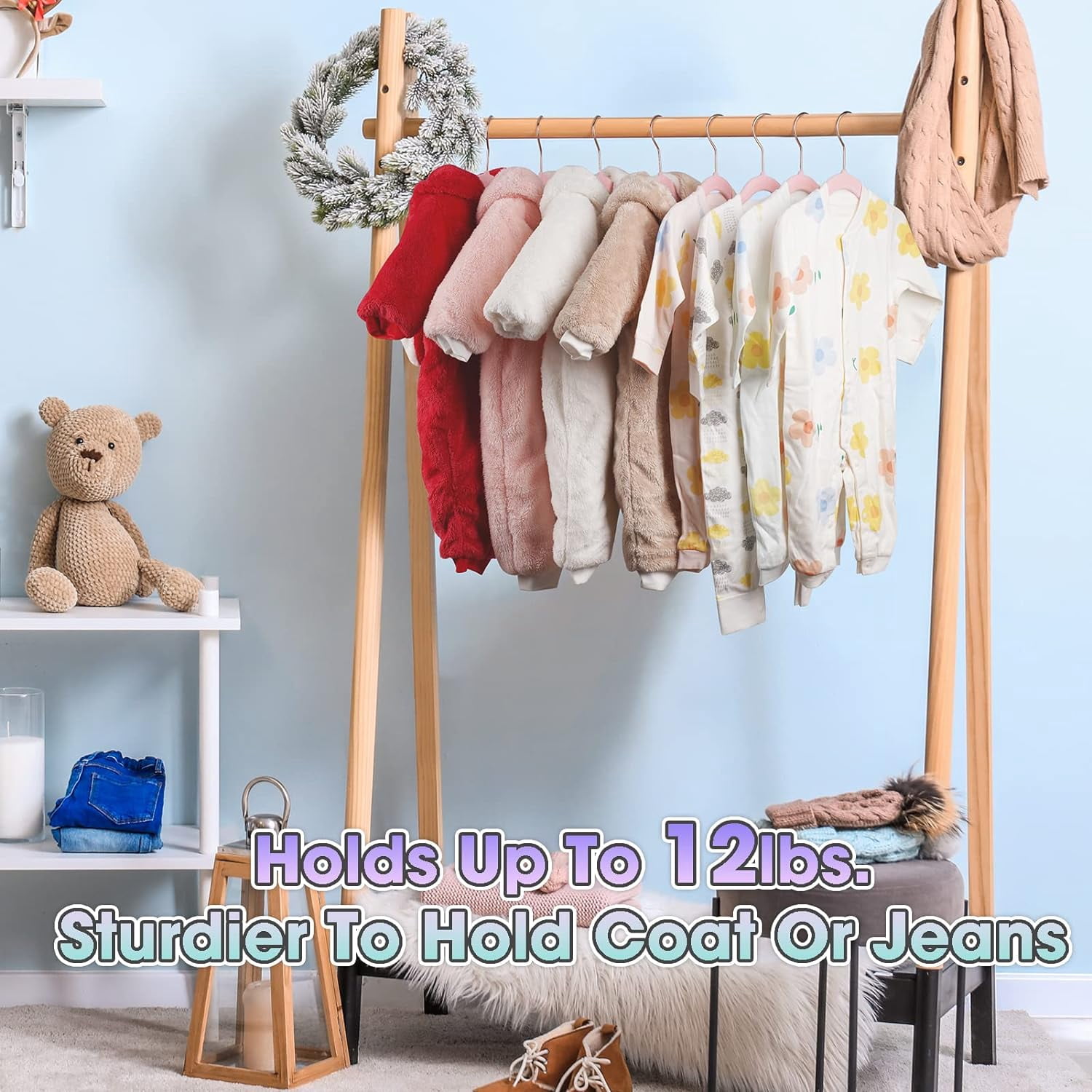 Baby Hangers Velvet 20 Pack-11.4 Inch,Baby Clothes Hangers Non Slip, Baby Hangers for Closet,Sturdy Infant/Toddler Hangers Pink Hangers