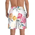thumbnail image 3 of KLL Colorful Flowers Men's Casual Summer Beach Shorts Hawaiian Shorts with Pockets-Medium, 3 of 5