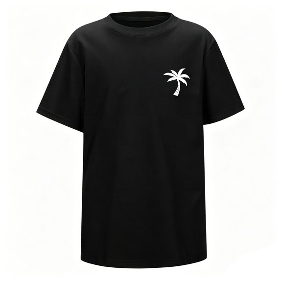 Bobifish Boys Casual Tee Simple Short Sleeve Crew Neck Floral Print Kids Raglan Tshirts Summer Chill Daily Beach Wear Basic Tops