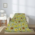 thumbnail image 2 of Sigee Sage Green With Sunflowers for Flannel Blanket - Ultra-Soft, Warm and Cozy, Perfect for Couch, Bed, or Travel-60"x50", 2 of 6